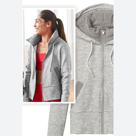 ATHLETA Victory PrimaLoft Hoodie Gray Size Small - Picture 2 of 11